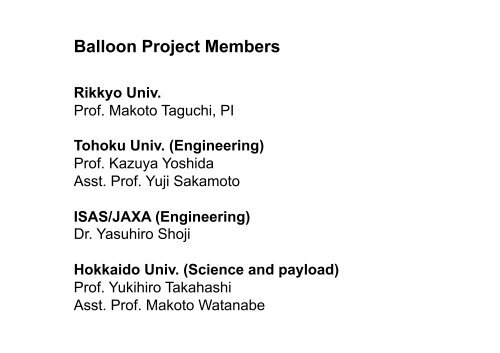 Japanese Balloon Telescope Program and Experiences