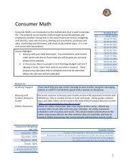 Consumer Math - Alpha Omega Academy