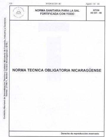 NORMA TECNICA OBLIGATORIA NICARAGÜENSE