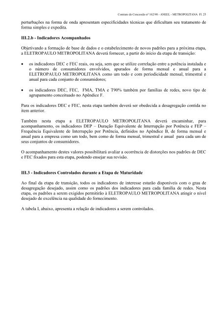 contrato de concessÃ£o nÂº 162/98 - Aneel