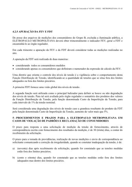 contrato de concessÃ£o nÂº 162/98 - Aneel