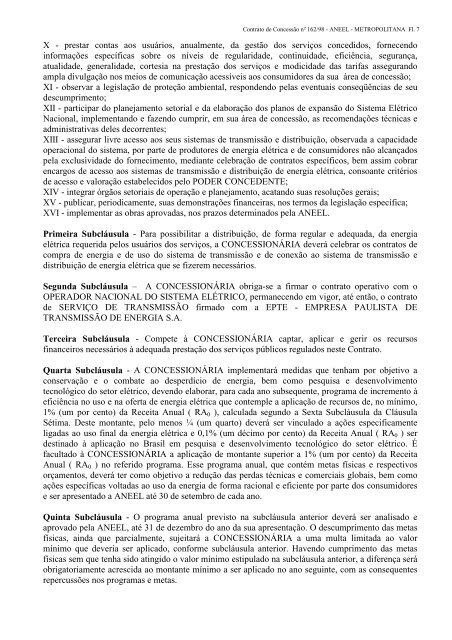 contrato de concessÃ£o nÂº 162/98 - Aneel