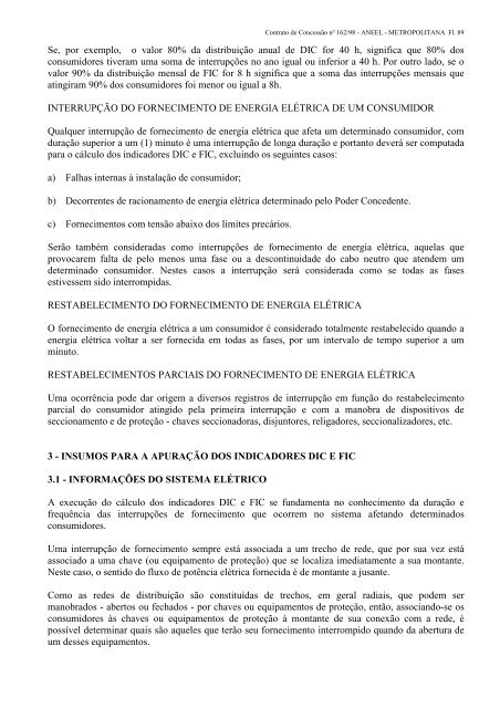 contrato de concessÃ£o nÂº 162/98 - Aneel