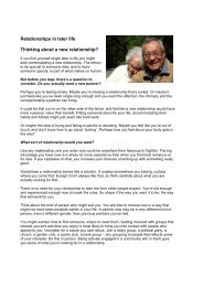 Relationships in later life Thinking about a new relationship?