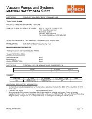 material safety data sheet - Busch Vacuum Technics