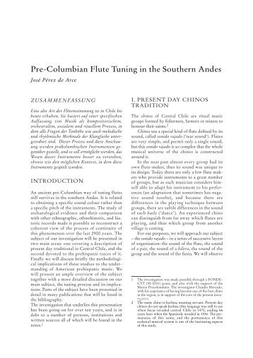 Pre-Columbian Flute Tuning in the Southern Andes - Achalai