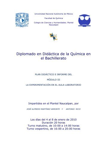 DIPLOMADO DE QUÍMICA - Coordinación de Actualización Docente