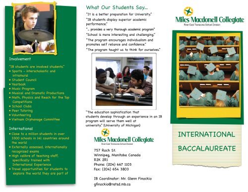 International Baccalaureate Brochure - Retsd.mb.ca