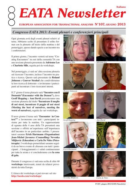 EATA Newsletter - European Association for Transactional Analysis