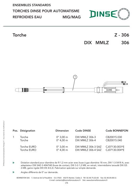 Catalogue DINSE pour automatisme - Bonnefon Soudure