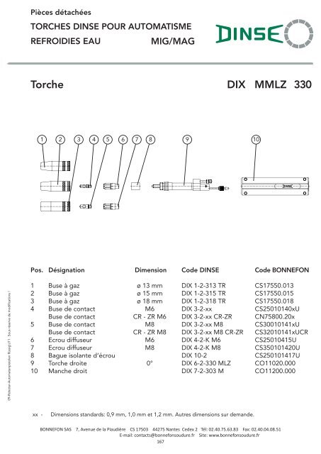 Catalogue DINSE pour automatisme - Bonnefon Soudure