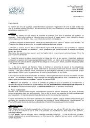 1 Le 23 mai 2011 Chers Parents, Le moment est ... - Collège du Sartay