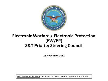Electronic Warfare / Electronic Protection (EW/EP) S&T Priority ...