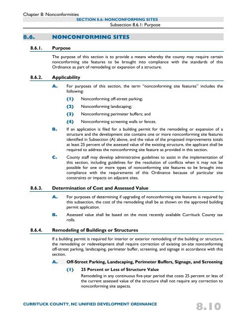 Unified Development Ordinance - Currituck County Government