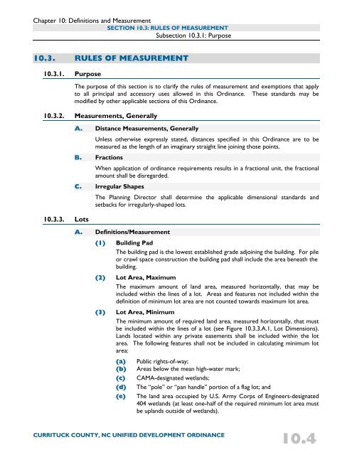 Unified Development Ordinance - Currituck County Government