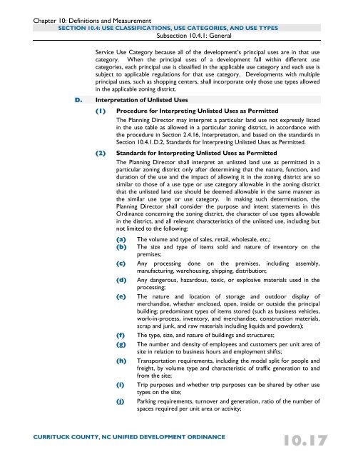 Unified Development Ordinance - Currituck County Government