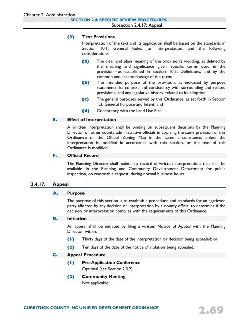 Unified Development Ordinance - Currituck County Government