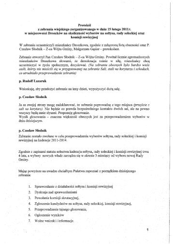 . ProtokÃ³Å - BIP - UrzÄd Gminy ZabÃ³r