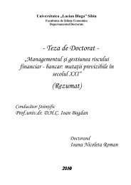 - Teza de Doctorat - (Rezumat) - Doctorate ULBS