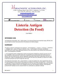 Listeria Antigen - ELISA kits - Rapid tests
