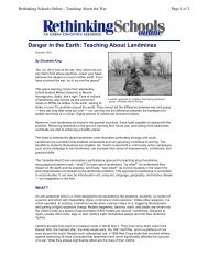 Danger in the Earth: Teaching About Landmines - Rethinking Schools