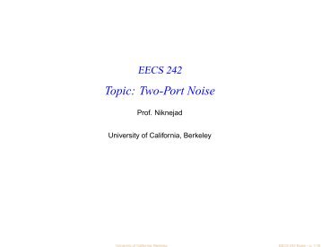 Two-Port Noise - Ali M. Niknejad - University of California, Berkeley