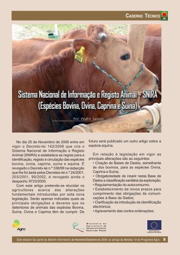 Sistema Nacional de InformaÃ§Ã£o e Registo Animal - SNIRA - CNA