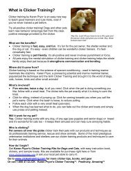 One Page Summary Of Clicker Training