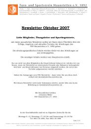 Newsletter Oktober 2007 - TSV Haunstetten