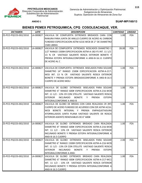 BIENES DIVERSOS - Pemex