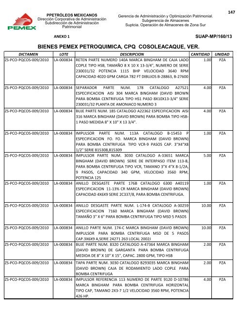 BIENES DIVERSOS - Pemex