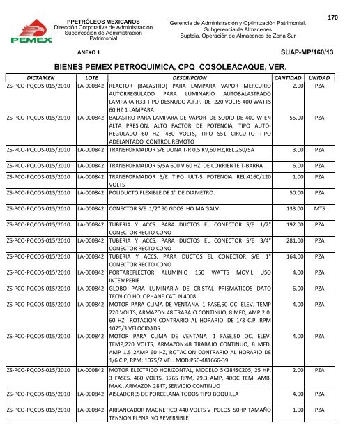 BIENES DIVERSOS - Pemex