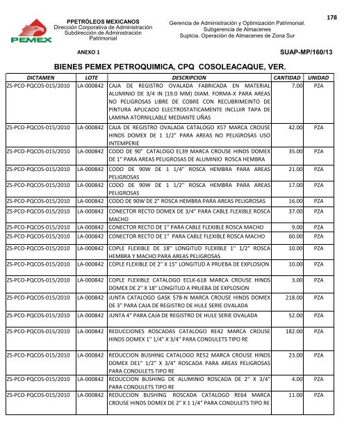 BIENES DIVERSOS - Pemex