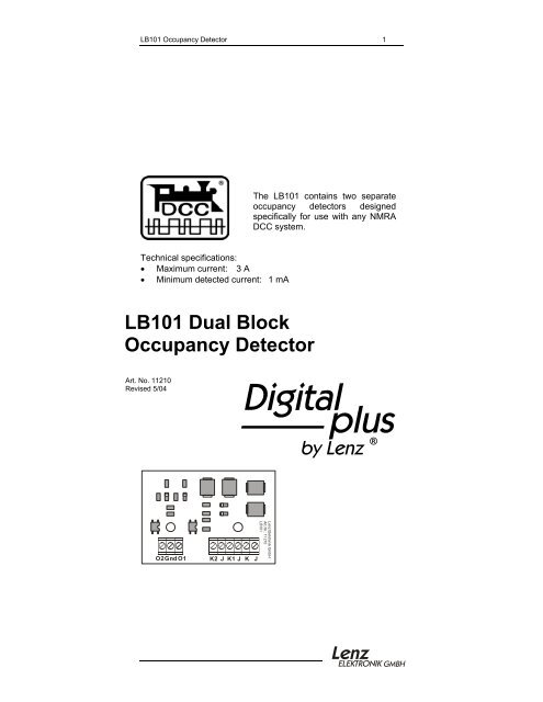 LB101 Dual Block Occupancy Detector - Lenz USA