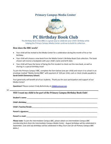 PC Birthday Book Club - Sarah Smith Elementary
