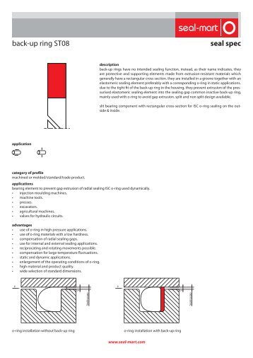 seal spec back-up ring ST08 - seal-mart