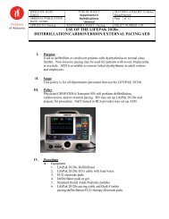 USE OF THE LIFEPAK 20/20e DEFIBRILLATION/CARDIOVERSION ...