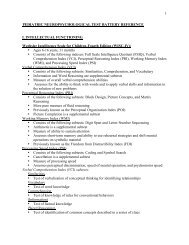 pediatric neuropsychological test battery reference