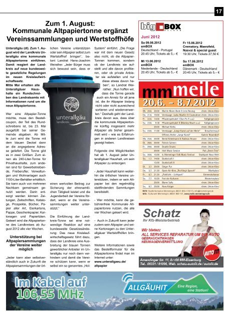 Download Ausgabe Juni 2012 - Lokale Zeitung Memmingen