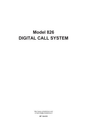 Model 826 DIGITAL CALL SYSTEM