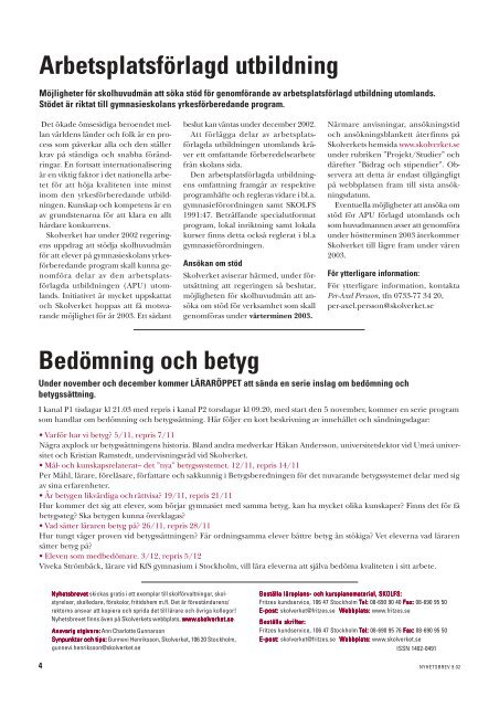 Nyhetsbrev nr. 9/02 (64 kB) - Skolverket
