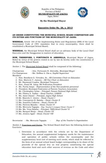 an order constituting the municipal school board ... - Jagna