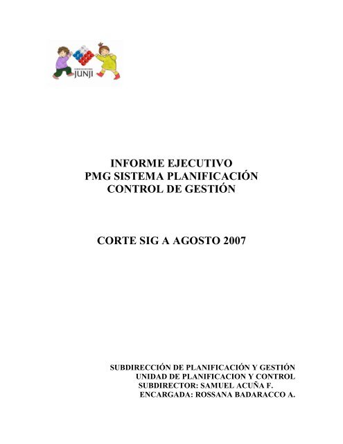 informe ejecutivo pmg sistema planificación control de gestión corte ...