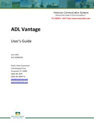 ADL Vantage - American Communication Systems