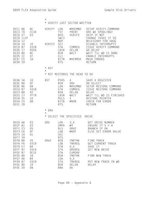 6809 FLEX Adaptation Guide - The SWTPC Computer ...