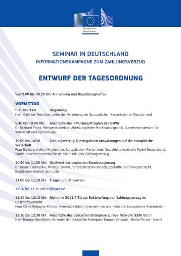 ENTWURF DER TAGESORDNUNG - Europa