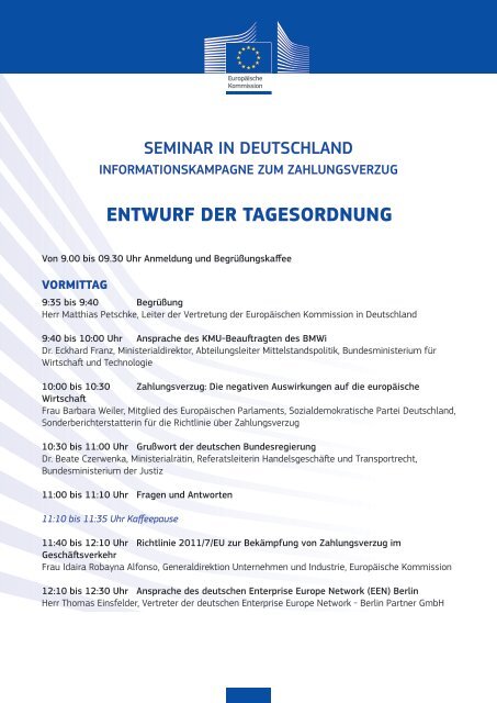 ENTWURF DER TAGESORDNUNG - Europa