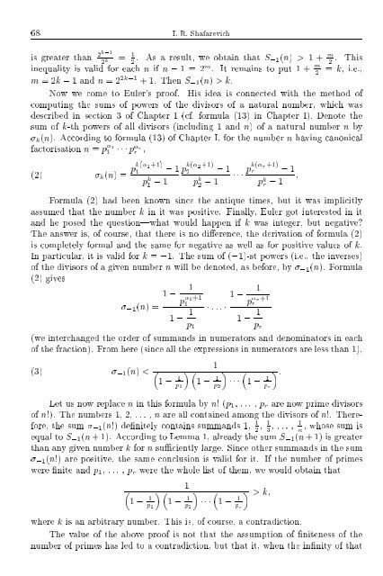 SELECTED CHAPTERS FROM ALGEBRA I. R. Shafarevich Preface