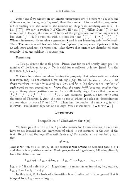 SELECTED CHAPTERS FROM ALGEBRA I. R. Shafarevich Preface