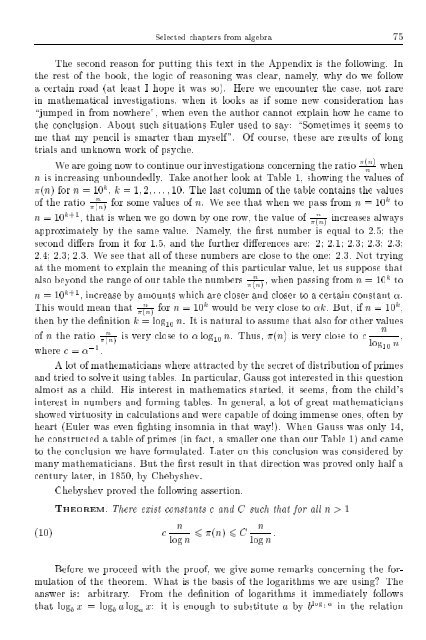 SELECTED CHAPTERS FROM ALGEBRA I. R. Shafarevich Preface